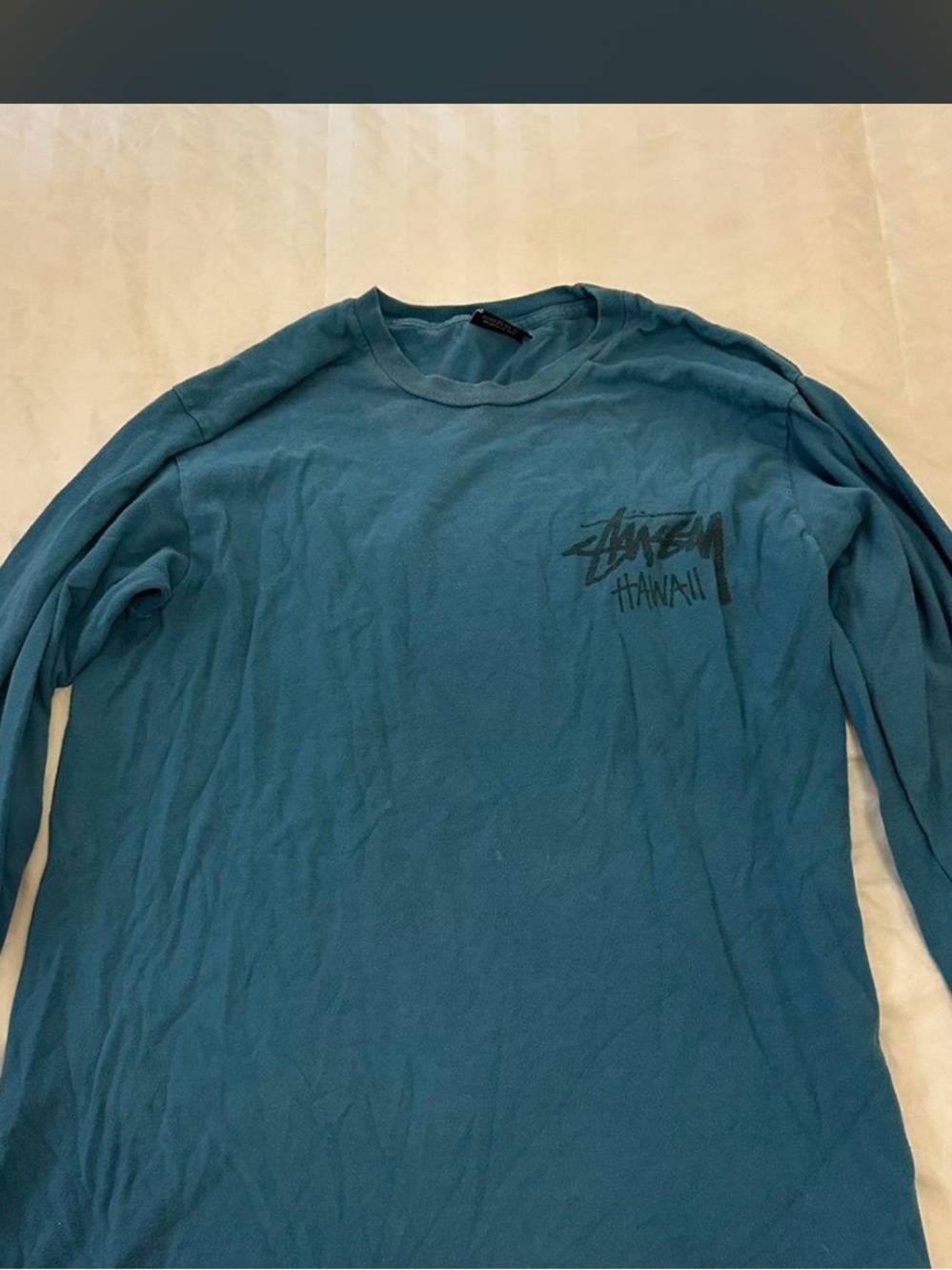 Stussy Teal Long-Sleeve Hawaii Graphic Tee